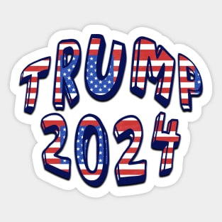 Red White Blue Stars Stripes TRUMP 2024 Sticker